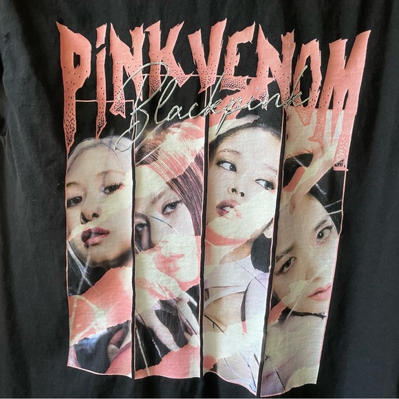 BLACKPINK Custom Pink Venom Print T-Shirt Black Size M - Picture 3 of 4